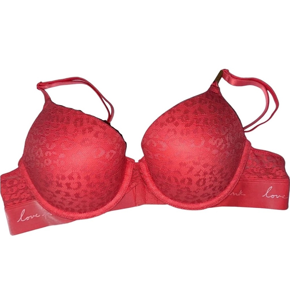 Victoria's Secret Reddish Lace Pink Bra: 32B & Maroon Bra: 34B